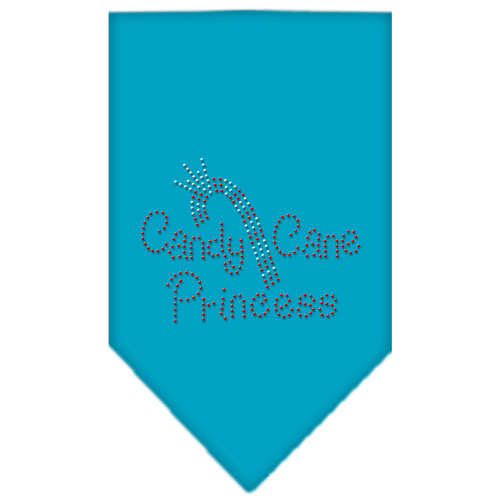Candy Cane Princess Rhinestone Bandana Turquoise Large